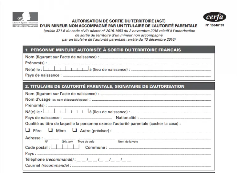 autorisation parentale voyage vilvoorde