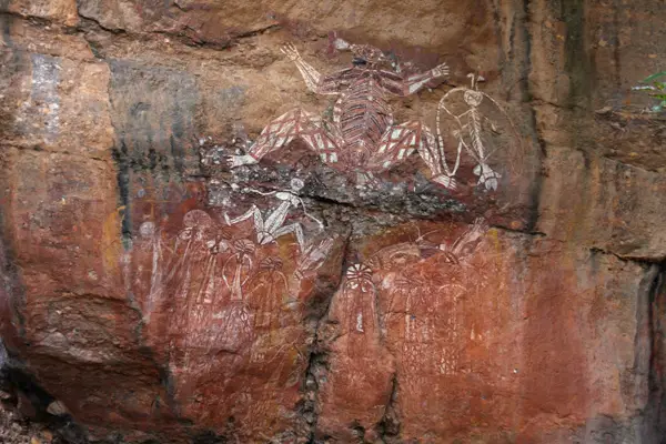 Peintures rupestres Nord Australie en famille