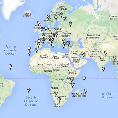 Idées de voyage en famille - carte interactive