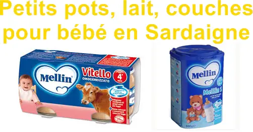 Lait petits pots couches sardaigne Sardaigne avec bébé lait petits pot et couches