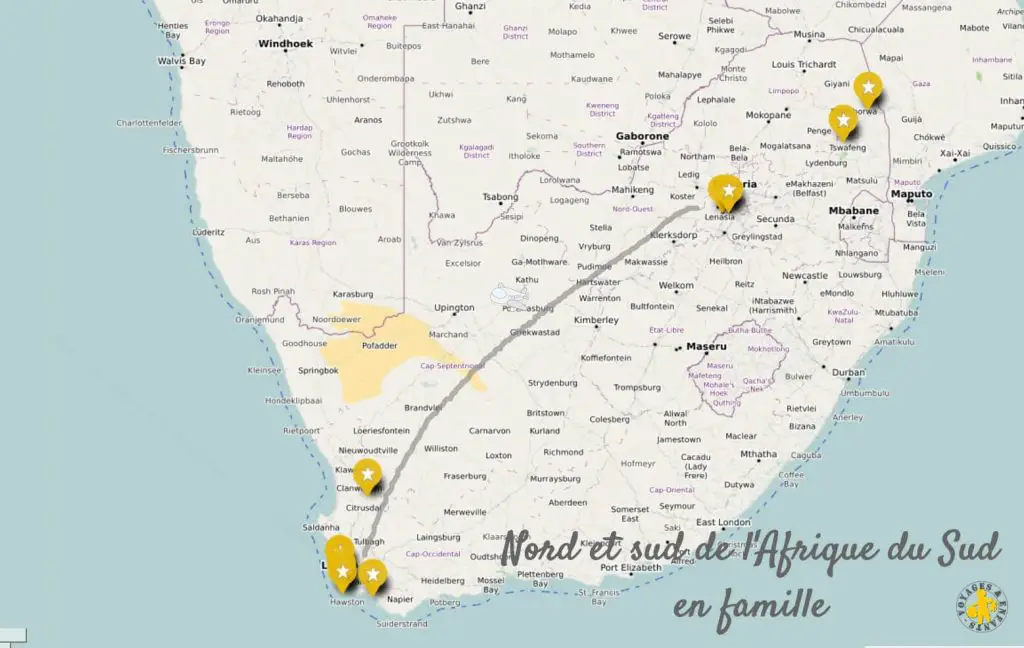 Autotour Afrique du Sud famille nord et sud