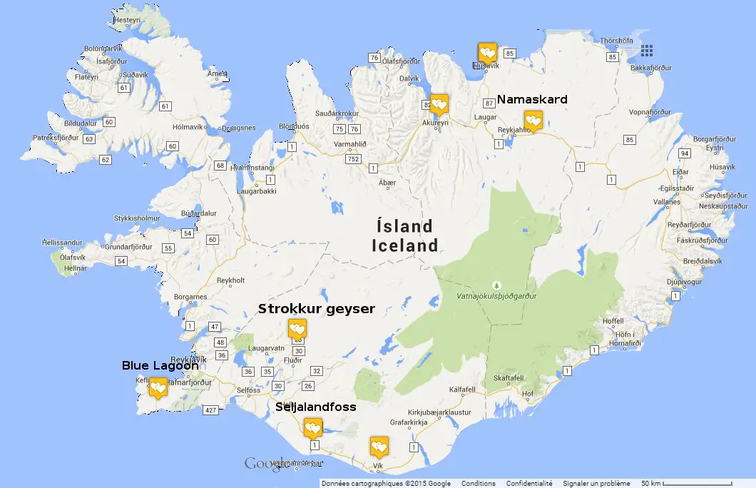 Islande carte