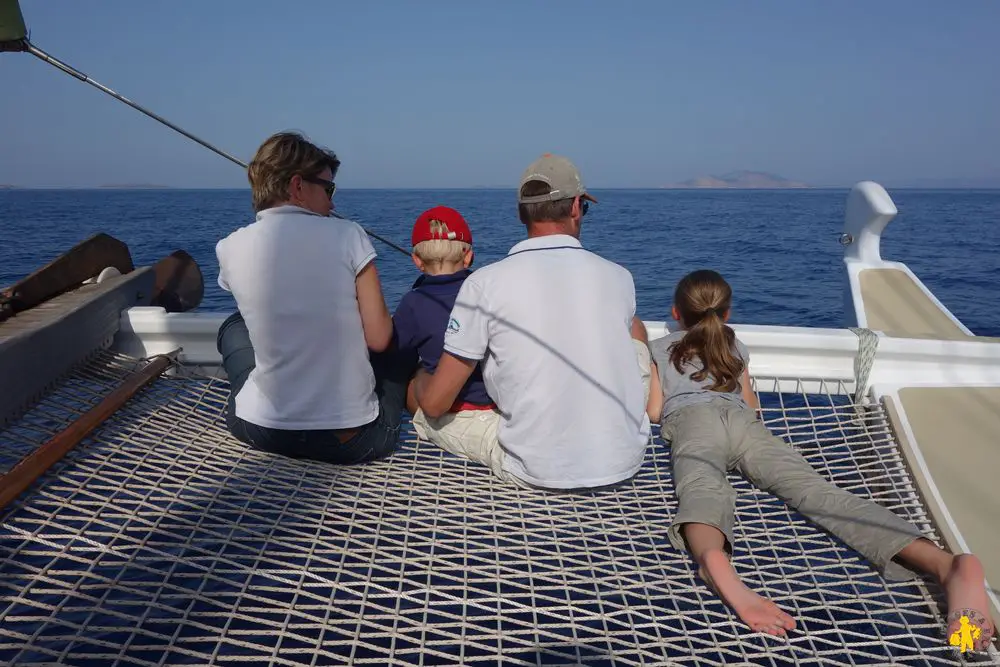 Crosière famille cyclade catamaran