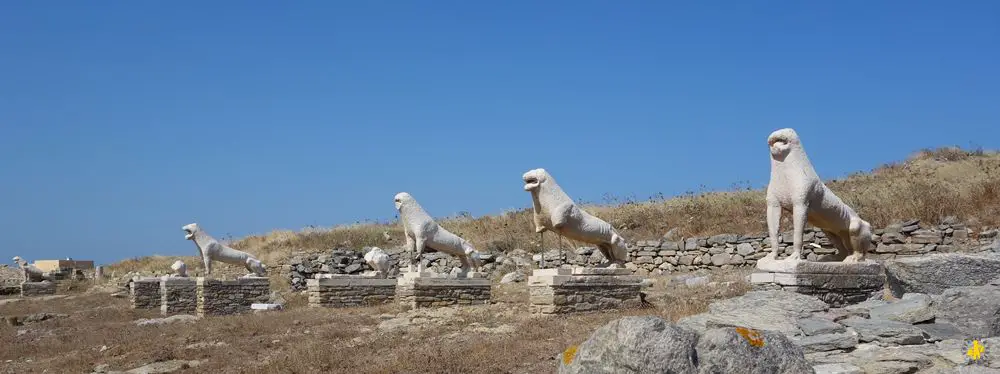 Delos les lions Les Cyclades en famille Paros Mikonos Naxos Amorgos