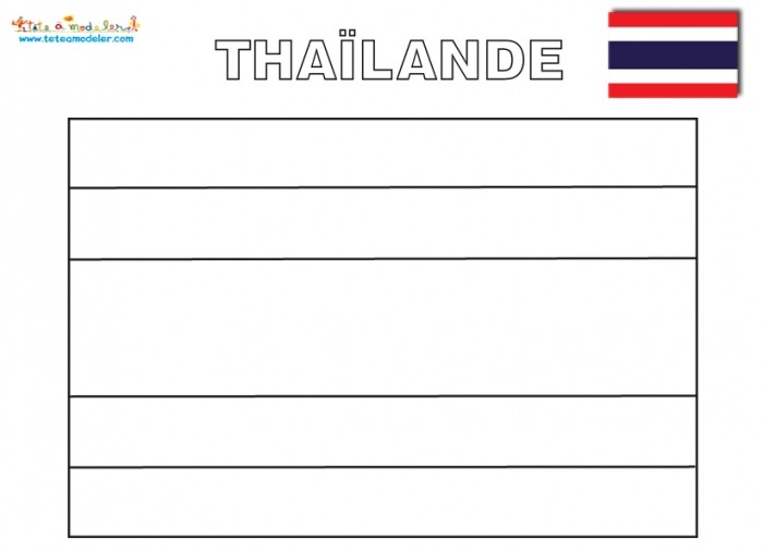 drapeau thailande à colorier Thaïlande pour enfant bricolage coloriage jeux | Blog VOYAGES ET ENFANTS