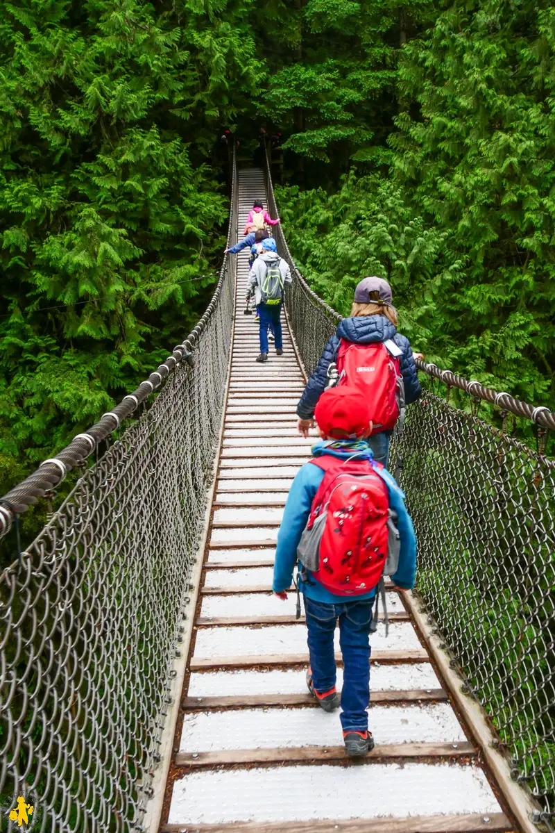 Itinéraire Ouest canadien en famille Lynn canyon park Vancouver Ouest Canadien itinéraire conseil budget en famille