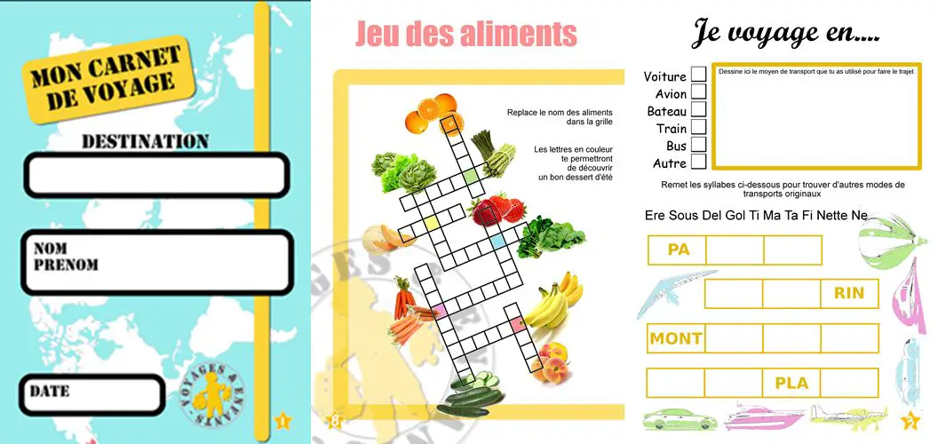 Carnet de voyage gratuit à imprimer pour les enfants