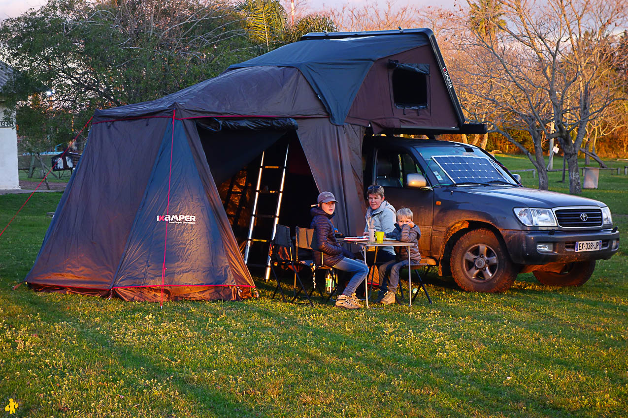 Tente de toit de voiture étanche, ombre d'abri, côté camping