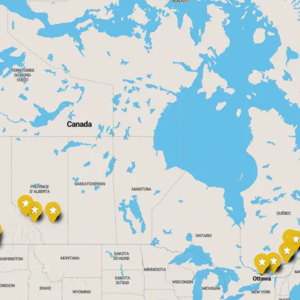 Carte Canada en famille que voir avec enfant