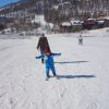 Apprendre le ski à un enfant Road trip désert de Monégros en 4x4 tente de toit Espagne