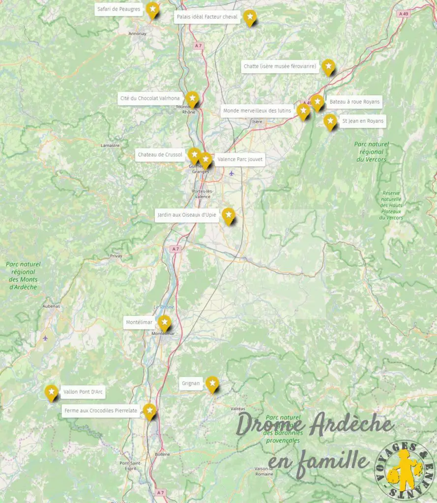 Carte sortie Drome Ardeche en famille 15 sorties famille en Drome Ardeche | Blog VOYAGES ET ENFANTS