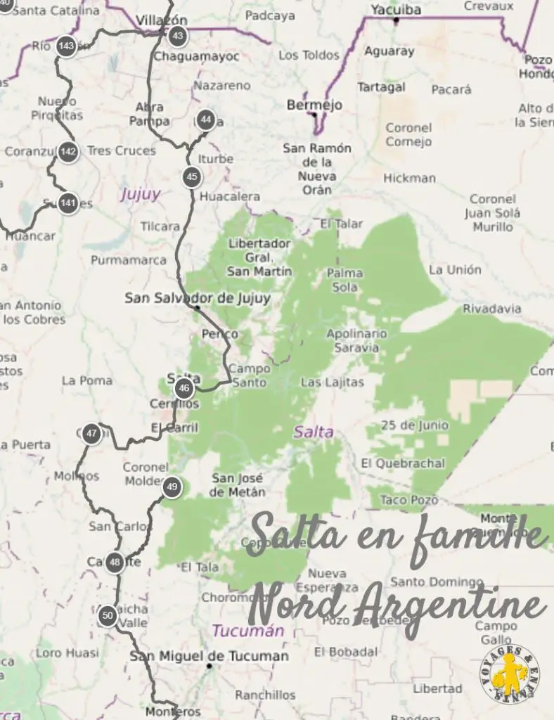 Itinéraire Carte Salta en famille Argentine Boucle Nord de Salta Huamahuaca en famille | Blog VOYAGES ET ENFANTS