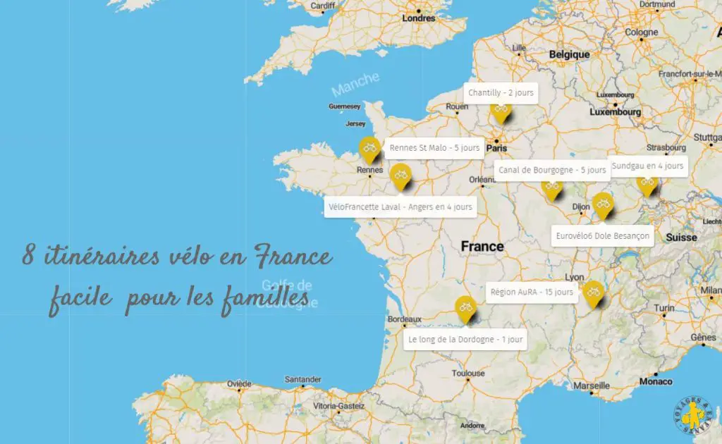 Itinéraire vélo en France faciles pour famille