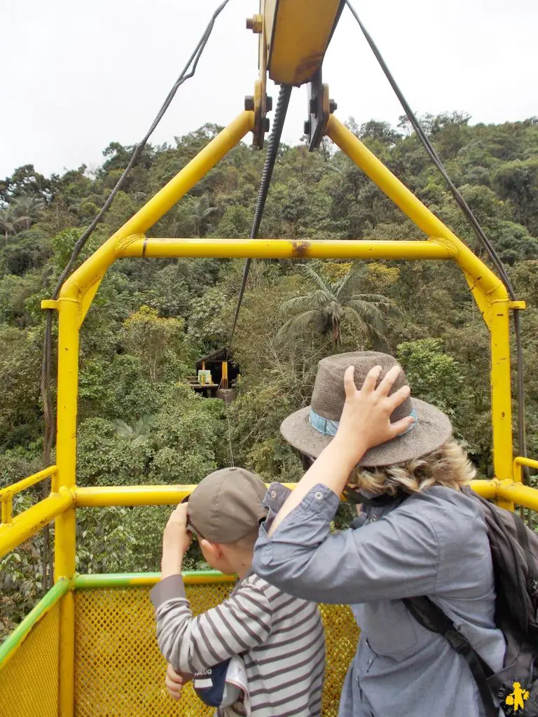 Tarabita Mindo en famille Nord Équateur Mindo Mitad del Mundo Otavalo en famille | Blog VOYAGES ET ENFANTS