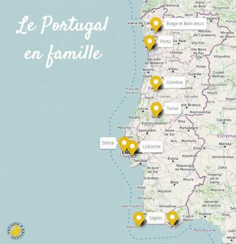 Voyage Portugal en famille Voyage et vacances avec enfant carte