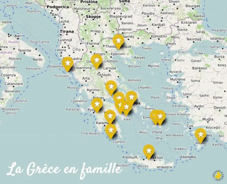 Grece en famille que voir carte itinéraire