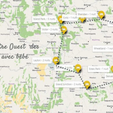 Centre ouest américain carte visite famille