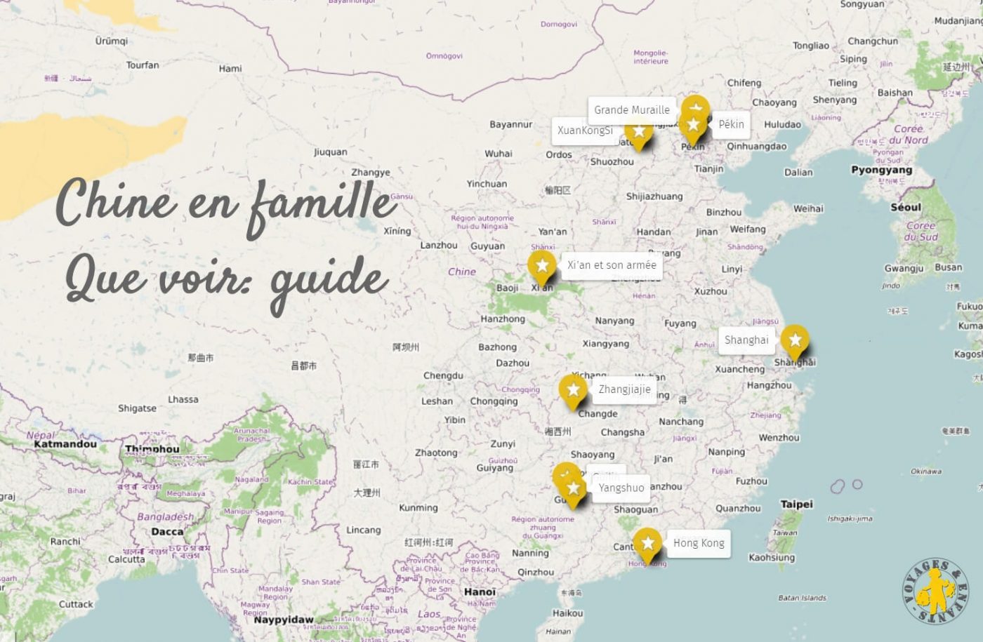 Carte voyage chine en famille