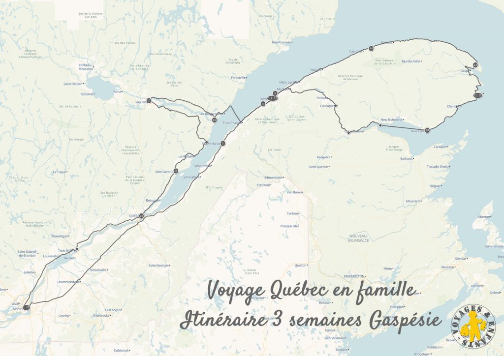 itinéraire 3 semaines en Gaspésie