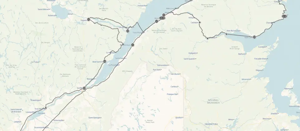 Itinéraire Québec et Gaspésie: bilan