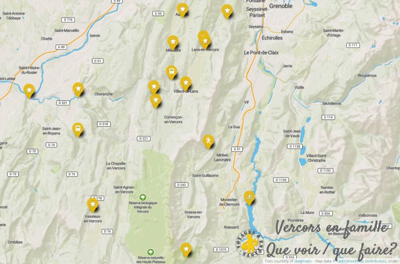 Vercors en famille activités et visites carte