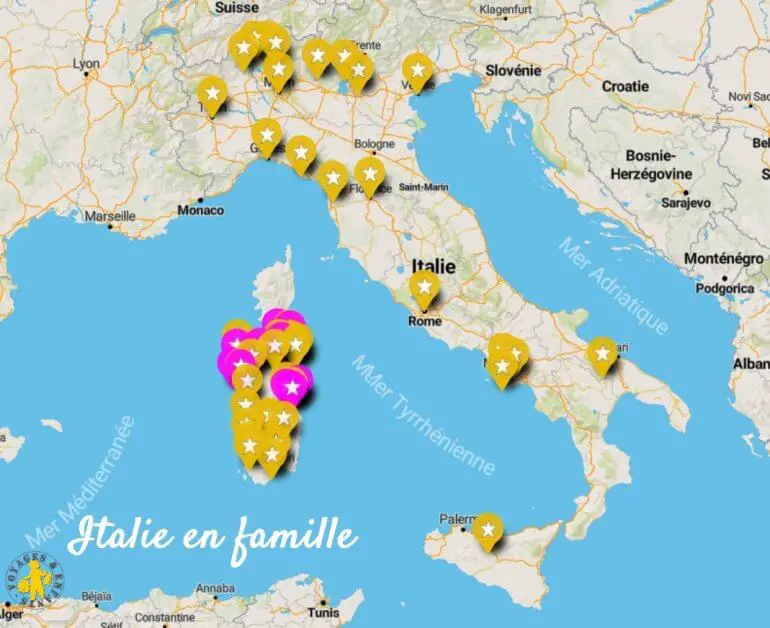 voyage Italie en famille que faire que voir carte