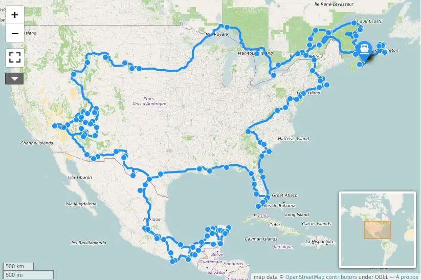 Itinéraire 6 mois aux USA Etas Unis en camping-car