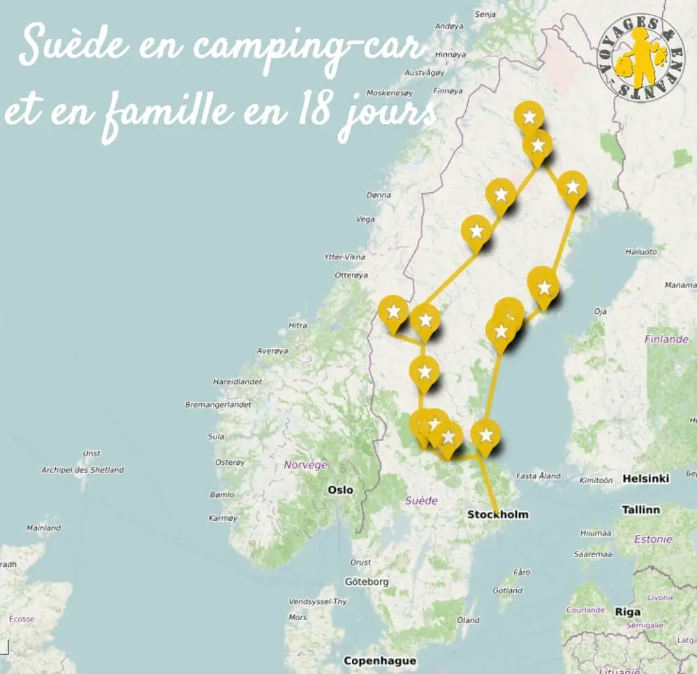 road trip Suède en famille en camping-car