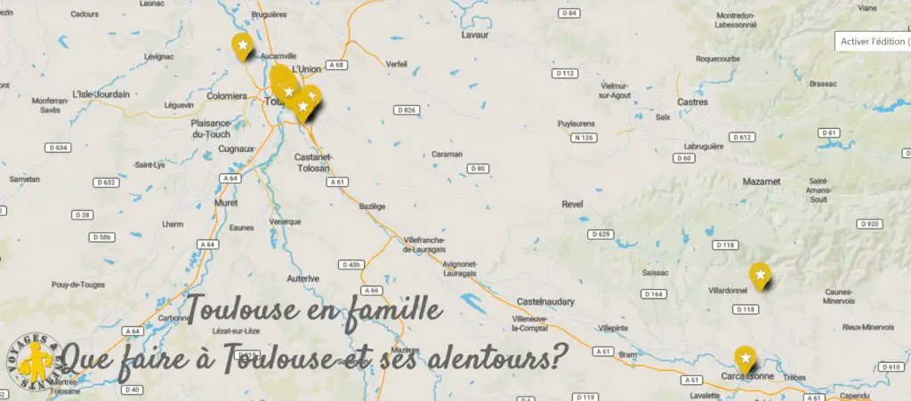 Carte Que faire à Toulouse en famille Visiter Toulouse en famille top 12 blog Voyages Enfants