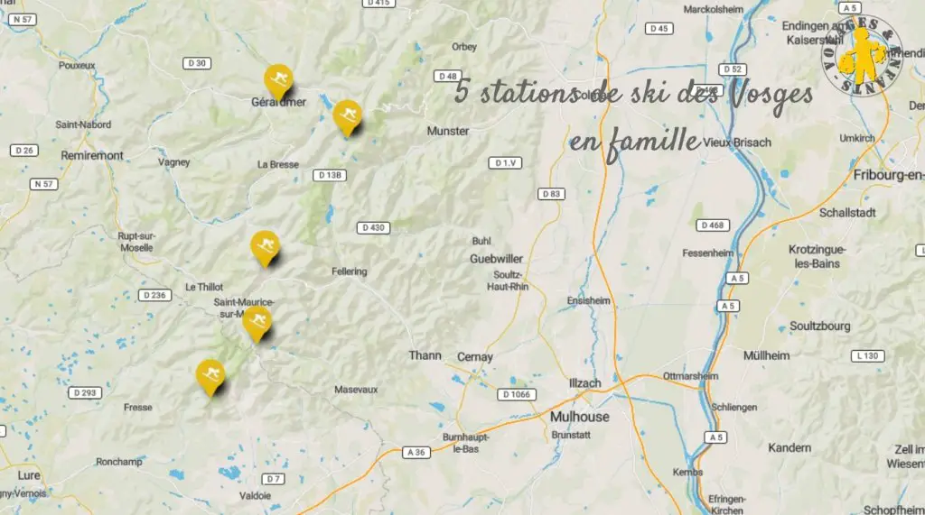 Stations familiales des Vosges carte 5 stations familiales des Vosges