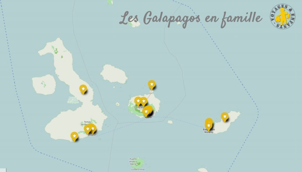 Carte Que voir Galapagos en famille