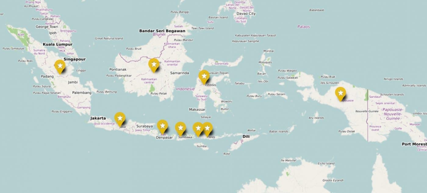 Voyage Indonésie en famille carte où aller