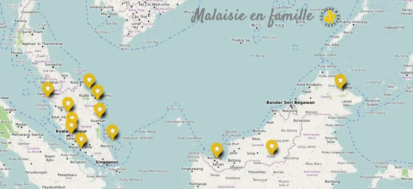 Carte Voyage Malaisie en famille