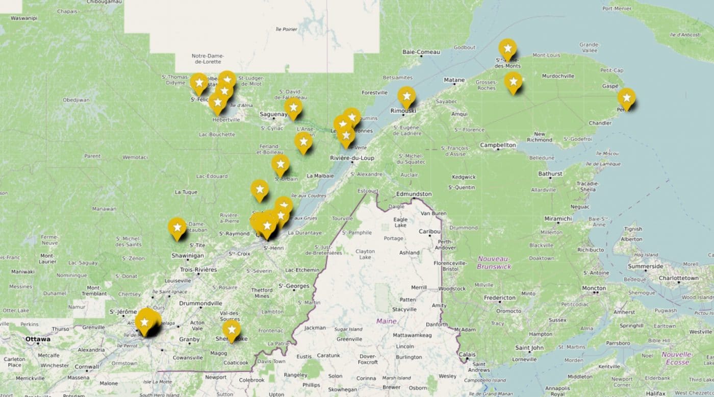 Voyage Québec en famille: carte