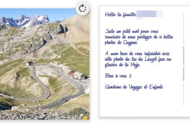 Carte postale en voyage avec mypostcard