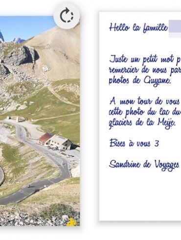 Carte postale en voyage avec mypostcard