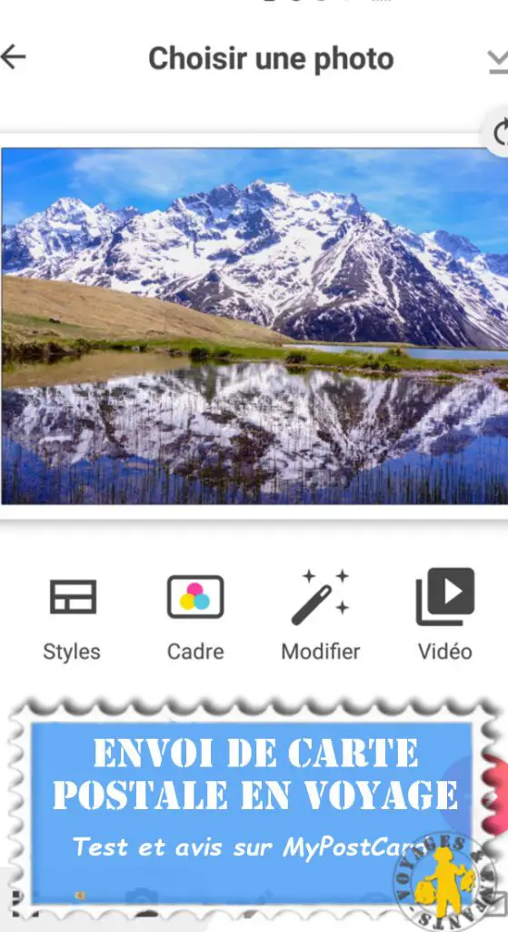 Envoyer des cartes postales avec Mypostcard test
