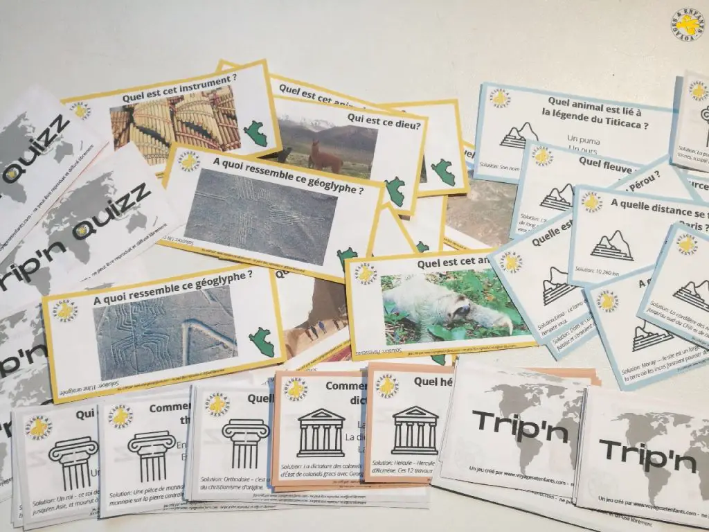 Jeu voyage Tripn Quizz pdf à imprimer | VOYAGES ET ENFANTS