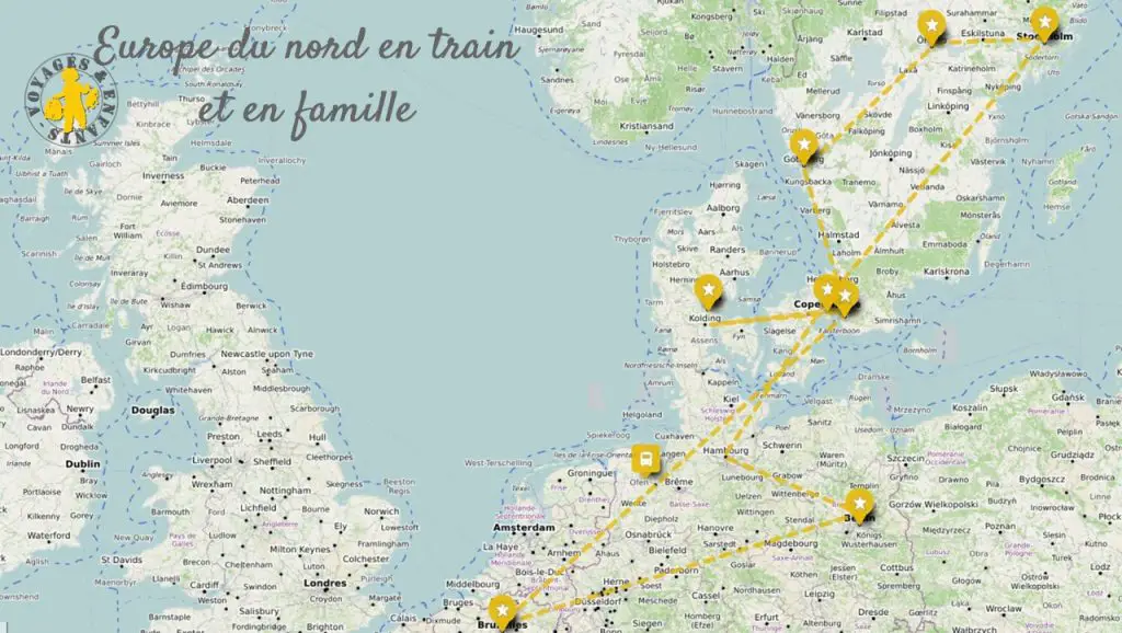 Europe du Nord en train en famille Danemark Suède Allemagne