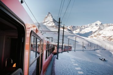 Station de ski en train