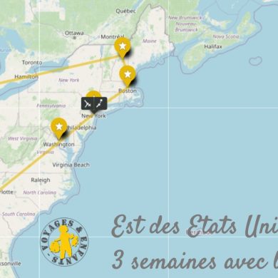 Itinéraire Est des Etats Unis en famille